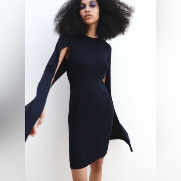 💥PRICE DROP💥 ZARA Knit Cape Dress - Picture 2 of 12